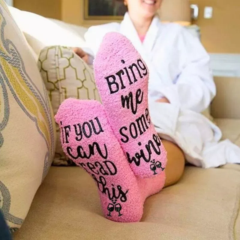 Sosete amuzante Bring Me Wine Briose roz [2]