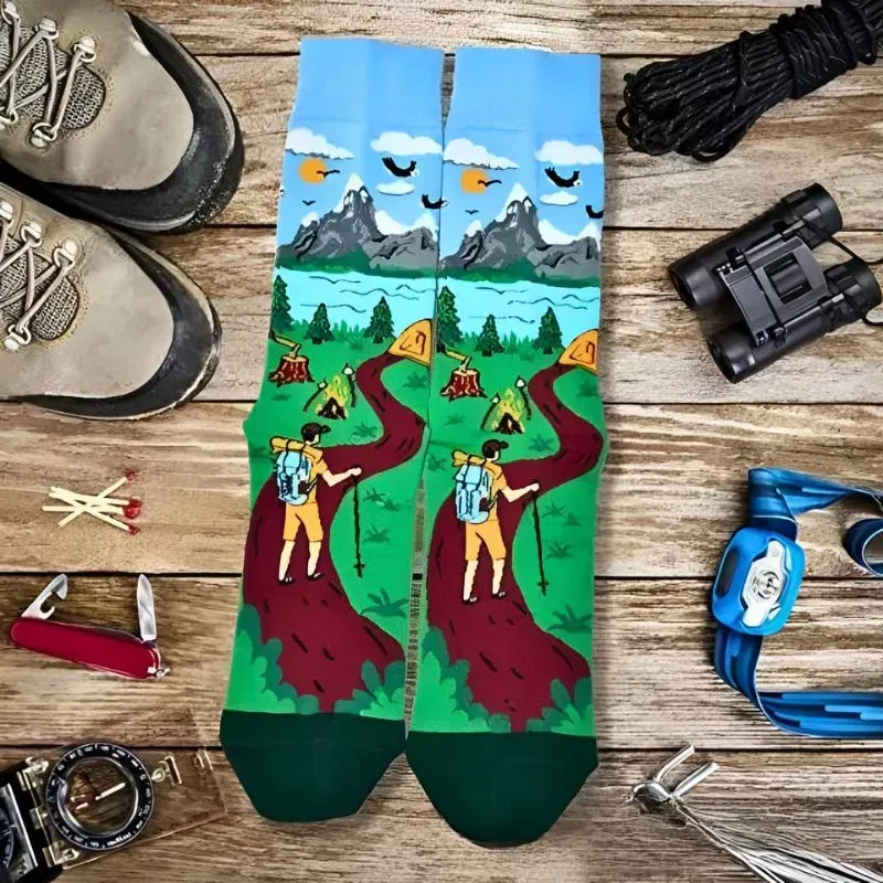 Sosete amuzante cu chef de duca I'd rather be hiking [3]