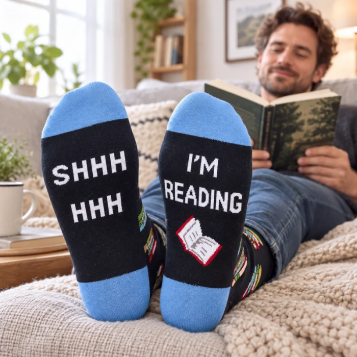 Sosete amuzante de lectura Shhhh I'm reading, Marime 40-44 [2]