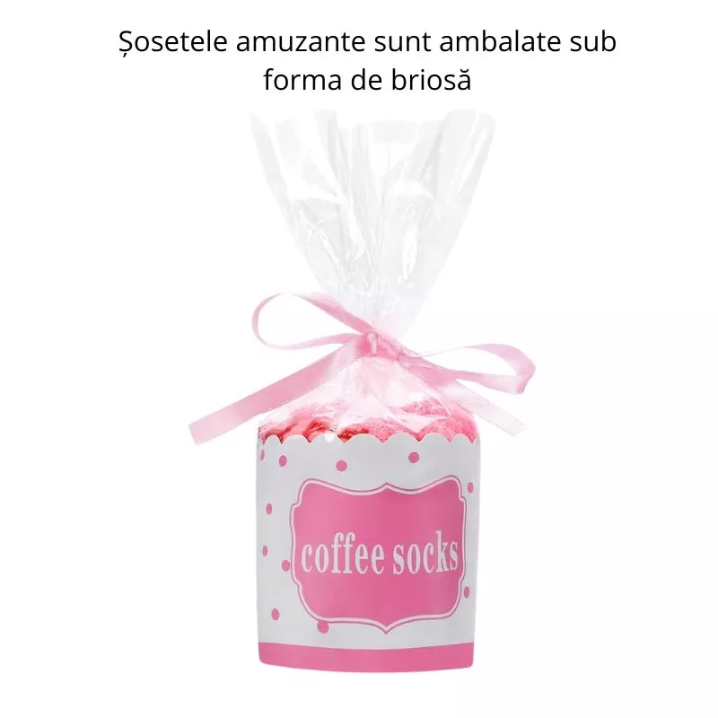 Sosete amuzante If you love me Bring Me Coffee Briose roz [8]