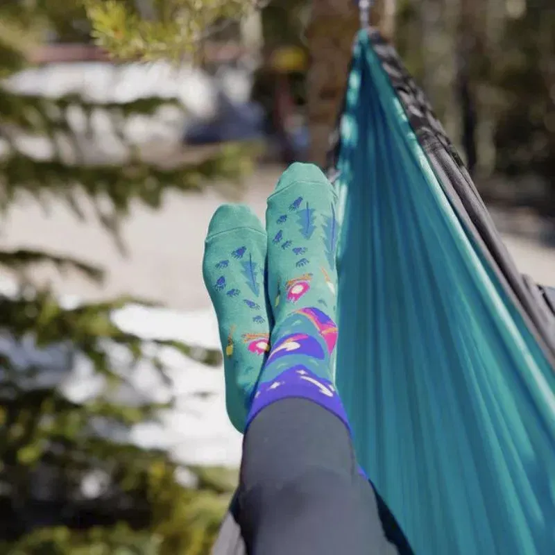 Sosete amuzante pentru calatori I'd rather be camping [3]