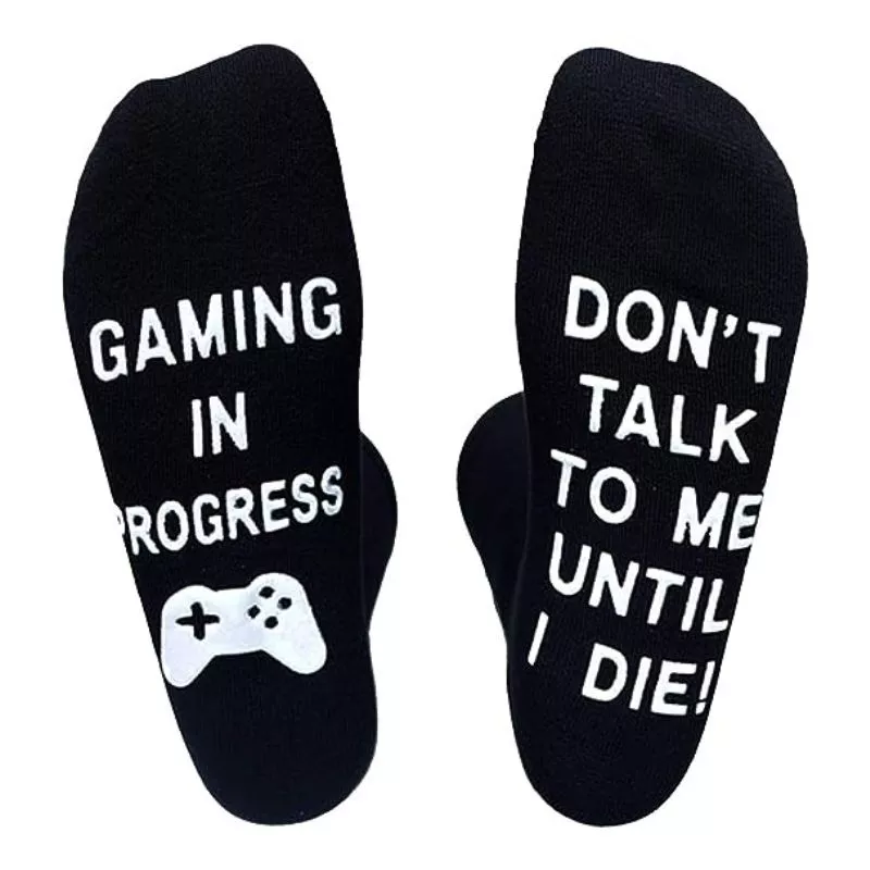 Sosete amuzante pentru gameri Don't talk to me until I die [5]