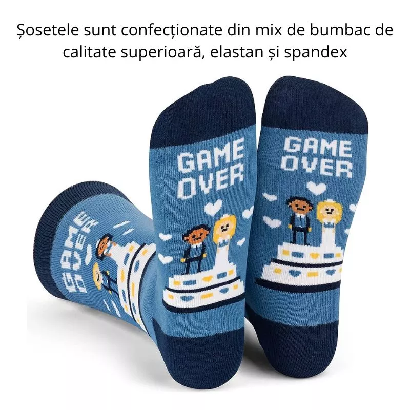 Sosete amuzante pentru proaspat casatoriti Game Over [6]