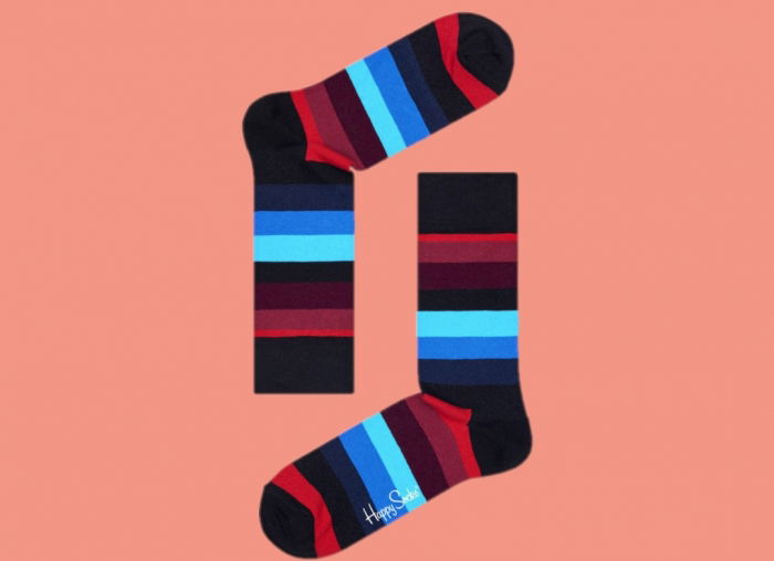 Sosete Happy Socks Negre cu Dungi [2]