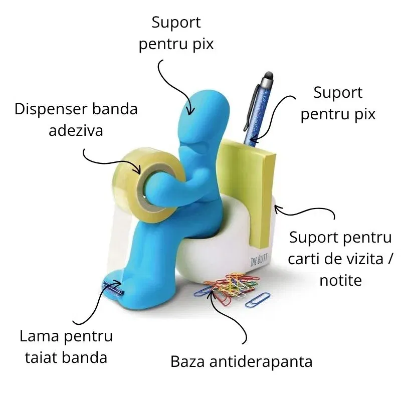 Suport amuzant de birou Omulet pe tron [8]