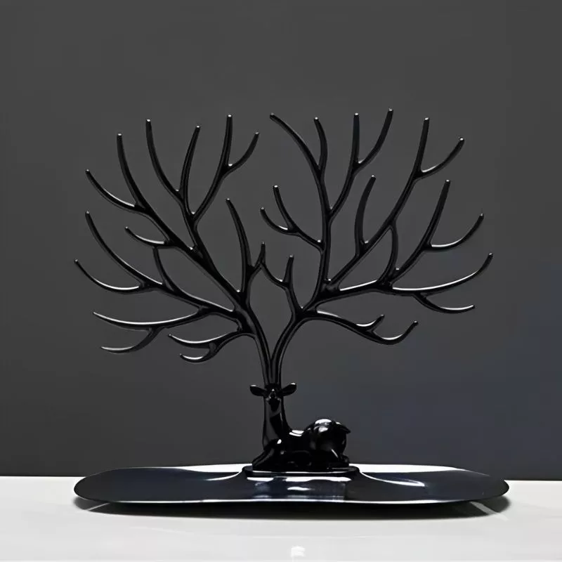 Suport bijuterii Caprioara neagra display si organizator pentru mici comori [8]