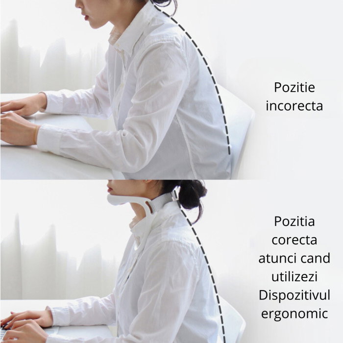 Suport Cervical Reglabil pentru Gat, Corector Postura si Relaxare [4]