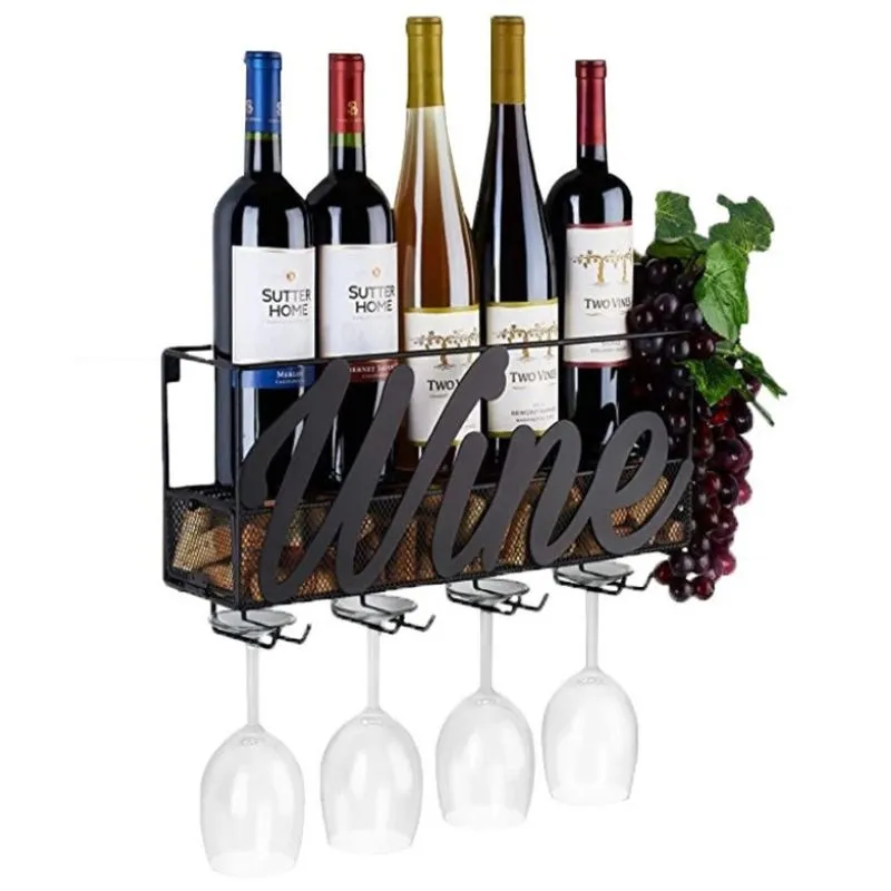 Suport de vin suspedat pentru sticle si pahare [6]