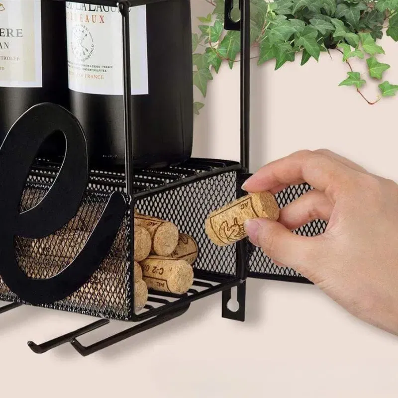 Suport de vin suspedat pentru sticle si pahare [4]