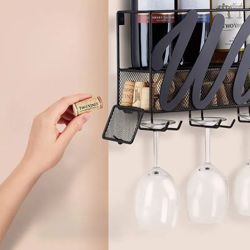 Suport de vin suspedat pentru sticle si pahare [3]