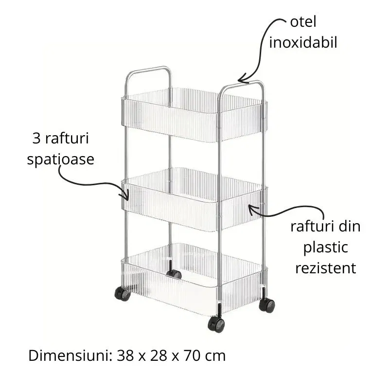 Suport depozitare mobil cu 3 rafturi [6]