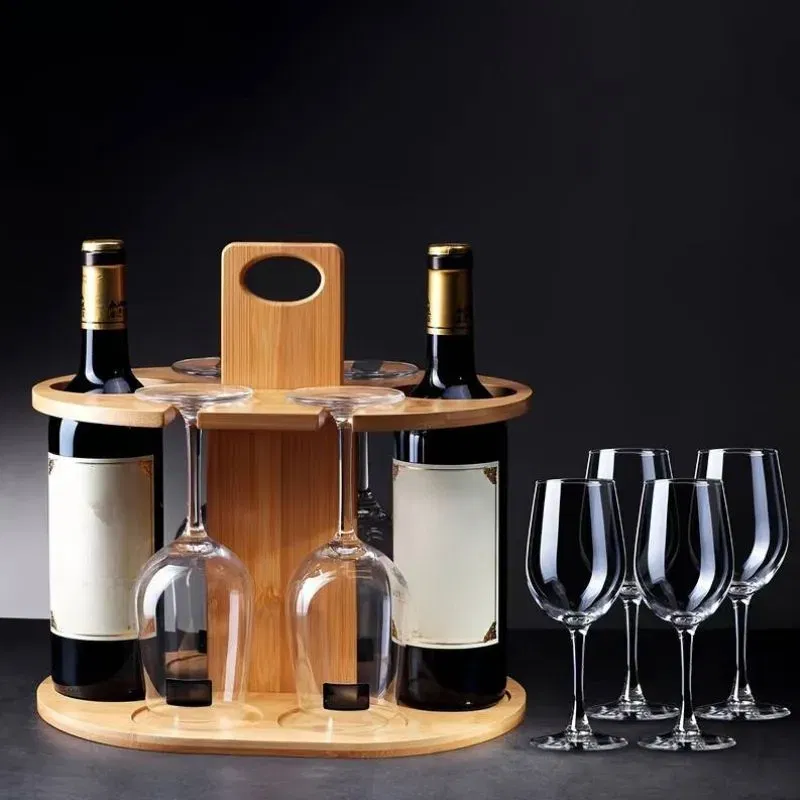 Suport din lemn pentru sticle si pahare de vin [6]