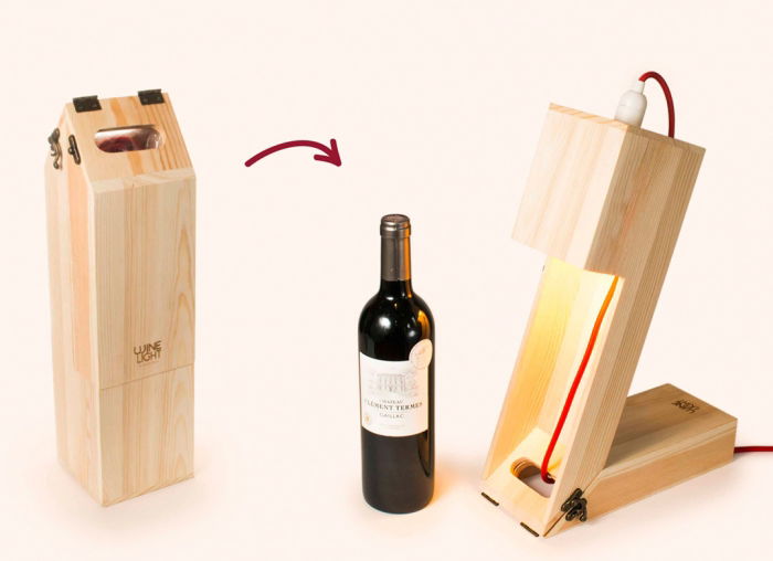 Suport din lemn veioza pentru vin [2]