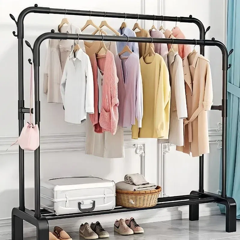 Suport haine cu doua bare si etajera pentru incaltaminte [1]