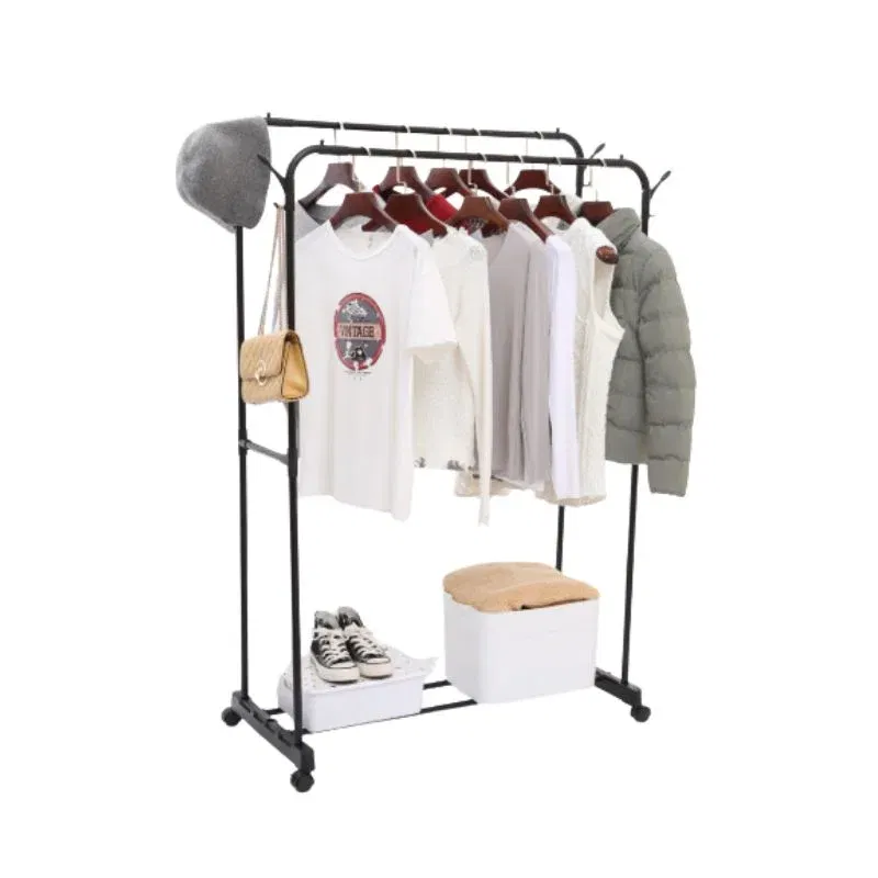 Suport haine reglabil cu bara si raft inferior [2]