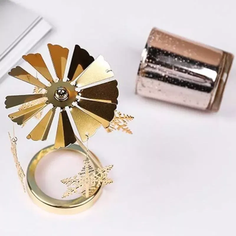 Suport lumanare decorativa Caruselul rotativ cu fulgi [6]