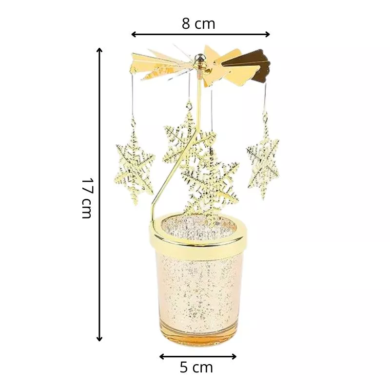 Suport lumanare decorativa Caruselul rotativ cu fulgi [17]