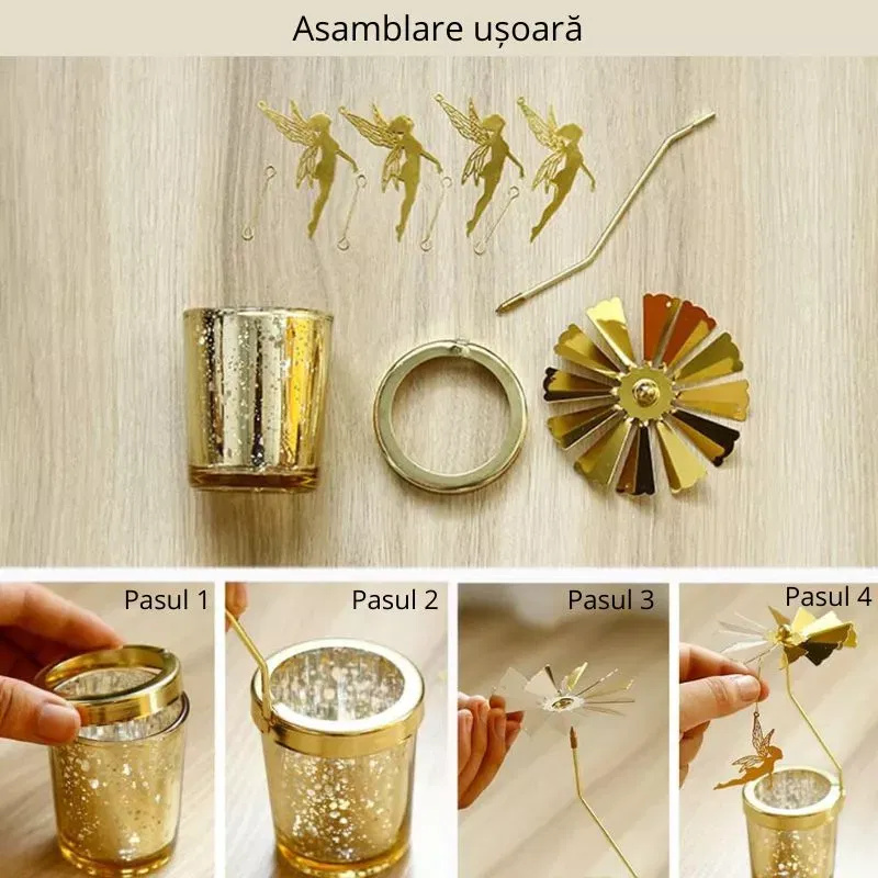 Suport lumanare decorativa Caruselul rotativ cu zane [16]