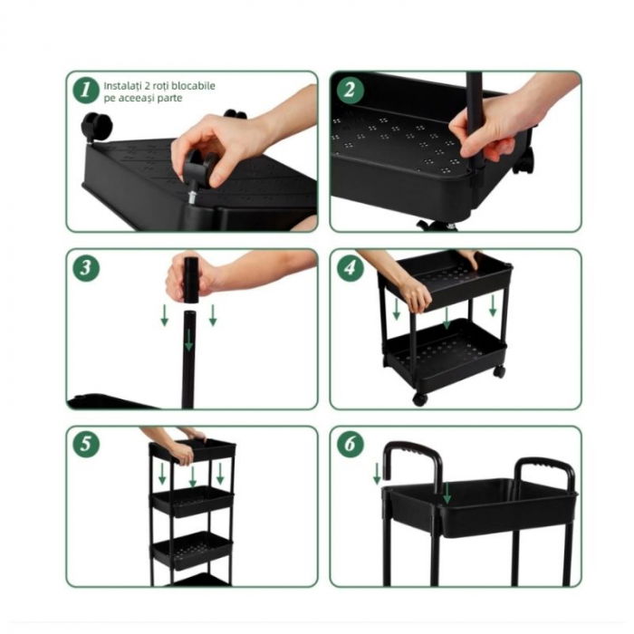 Suport pe roti multifunctional cu 4 polite [8]