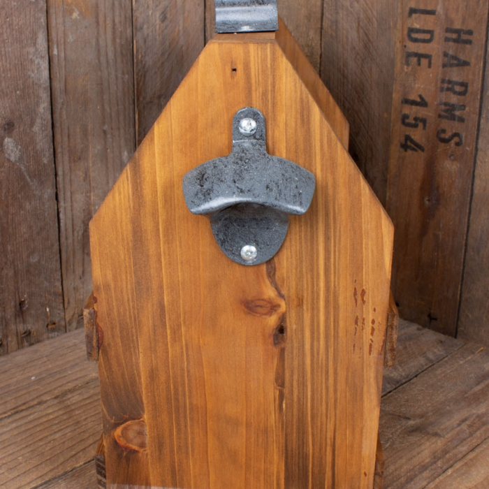 Suport sticle, din lemn, cu deschizator capace [6]