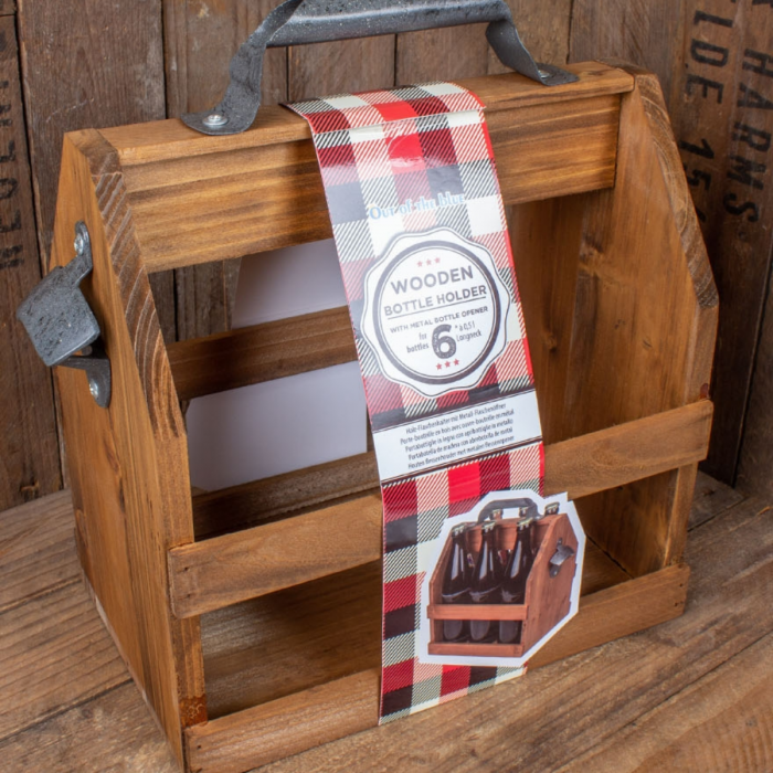 Suport sticle, din lemn, cu deschizator capace [4]