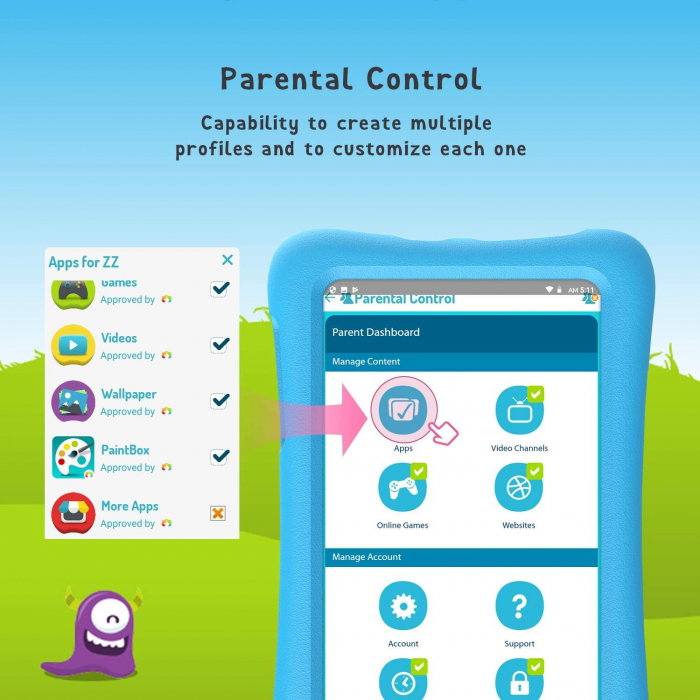 Tableta copii de 7 inch HD Vankyo Z1 [4]