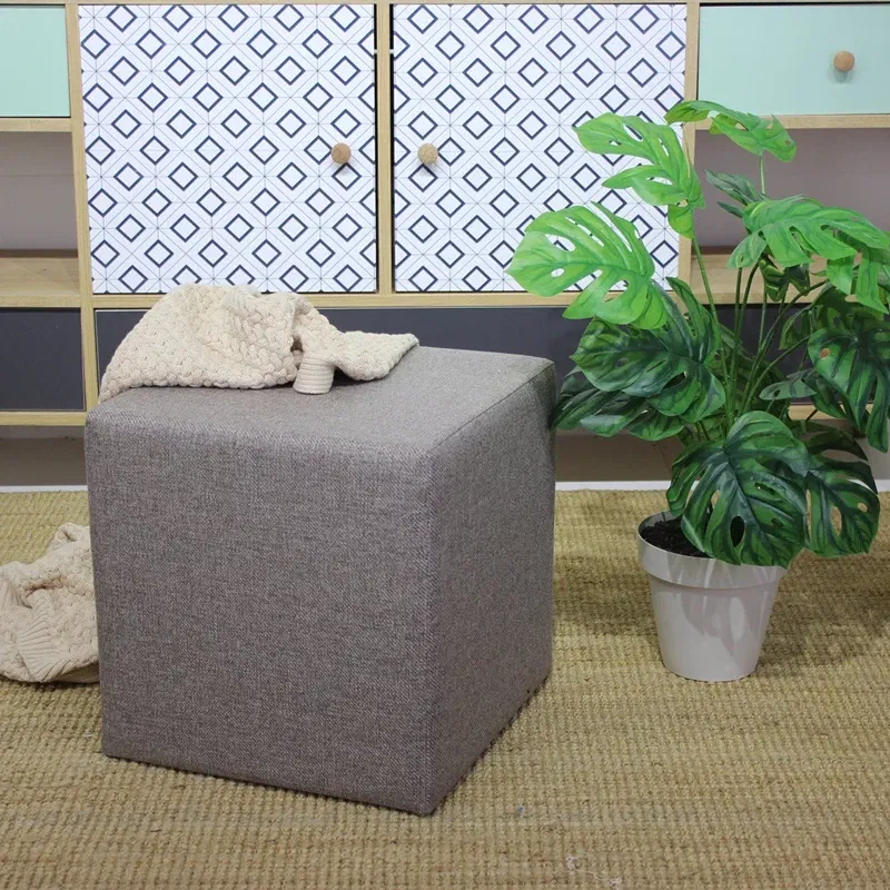 Taburet Kare, maro, forma patrata, cadru lemn, stil modern [1]