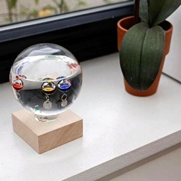 Termometru Galileo cu suport de fag [3]