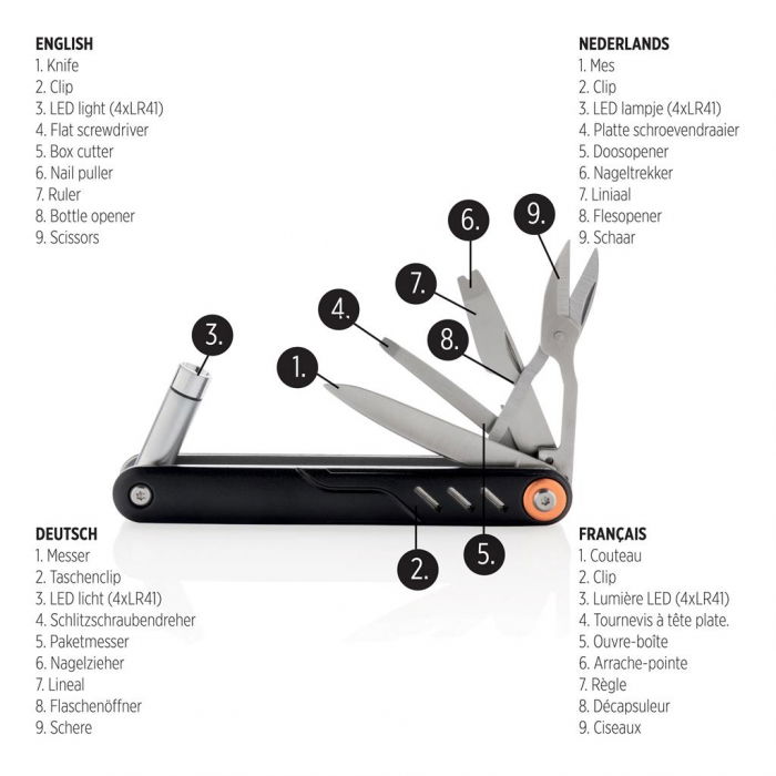 Unealta multifunctionala de buzunar 9 in 1, Excalibur [7]
