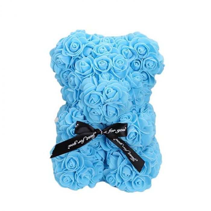 Ursulet din spuma bleu, 25 cm, cutie cadou [2]