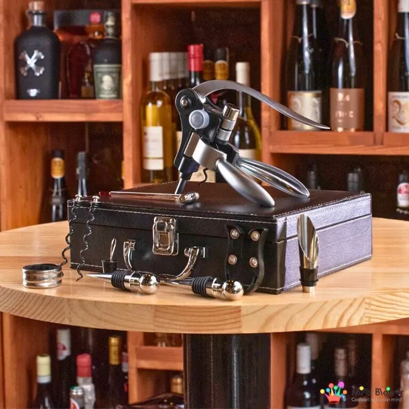 Valiza Deluxe cu accesorii de vin Premium set 9 piese [1]