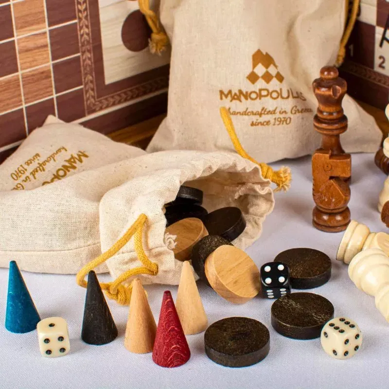 4 in 1 Joc de table joc de sah Ludo si Snakes Caseta 34x34cm Design Nuc [5]