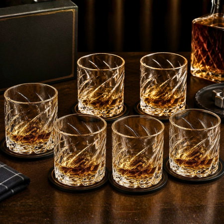 Cadouri pentru Iubit - Set 6 Pahare whiskey Elegant