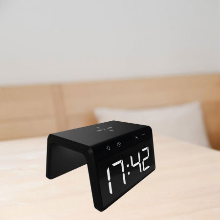 Cadouri de Casa Noua - Ceas desteptator cu incarcator wireless smartphone AlarmOn