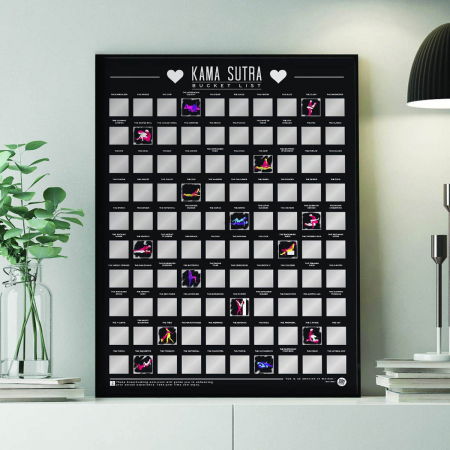 Cadouri pentru Iubita - Poster razuibil 100 pozitii Kama Sutra