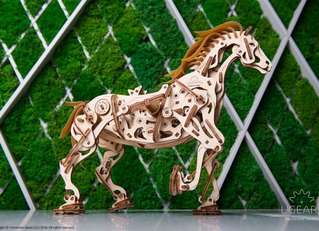 Puzzle 3D Cal Bionic din lemn Ugears [4]