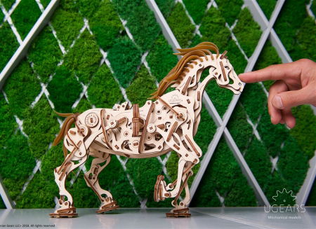 Puzzle 3D Cal Bionic din lemn Ugears [5]