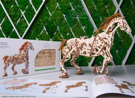 Puzzle 3D Cal Bionic din lemn Ugears [7]