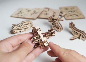 Puzzle 3D Fidget Avioane din Lemn Ugears [3]