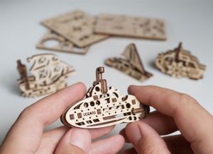 Puzzle 3D Fidget Nave Maritime din Lemn Ugears [2]