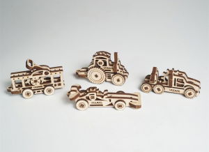 Puzzle 3D Fidget Vehicule din Lemn Ugears [4]