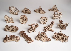 Puzzle 3D Fidget Avioane din Lemn Ugears [6]