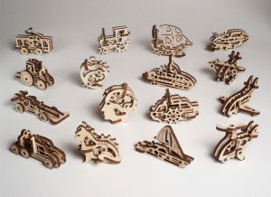 Puzzle 3D Fidget Avioane din Lemn Ugears [5]