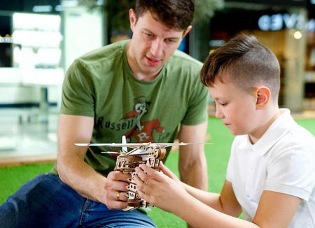 Puzzle 3D Flight Starter din lemn Ugears [2]