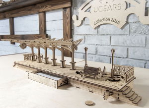 Puzzle 3D Gara din Lemn Ugears [4]