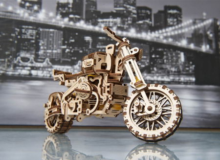 Puzzle 3D Motocicleta Scrambler UGR-10 din lemn Ugears [7]