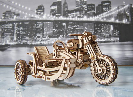 Puzzle 3D Motocicleta Scrambler UGR-10 din lemn Ugears [6]