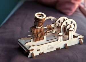 Puzzle 3D Motor Pneumatic din Lemn Ugears [5]