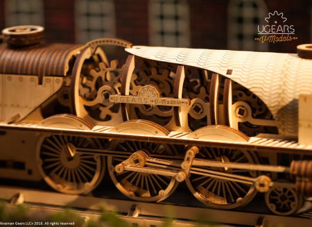 Puzzle 3D Tren V- Express cu abur din lemn Ugears [8]