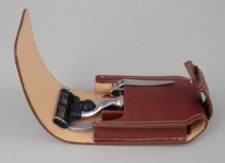 Set cadou de calatorie cu Aparat de Ras cromat cu lama Gillette Fusion Proglide Edwin Jagger [0]